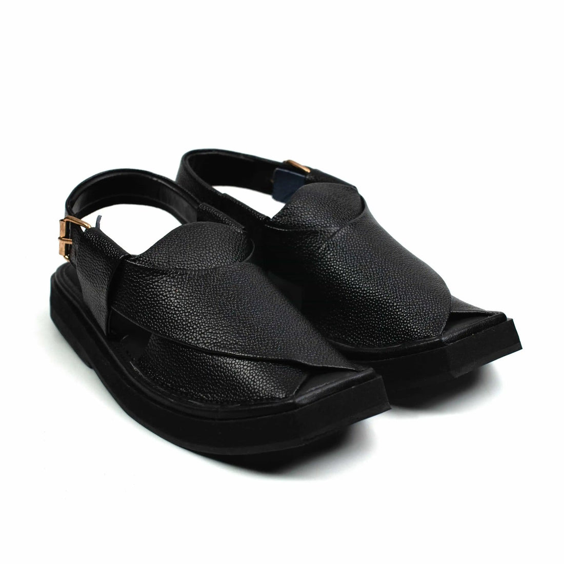 HEEL DOTTED BLACK Kaptaan Chappal (KNB-101)